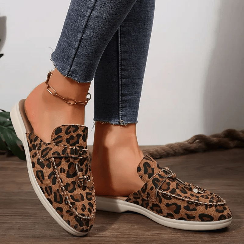 Nc Shoes Outdoor Wild Style Leopard Loafers with Soft Sole