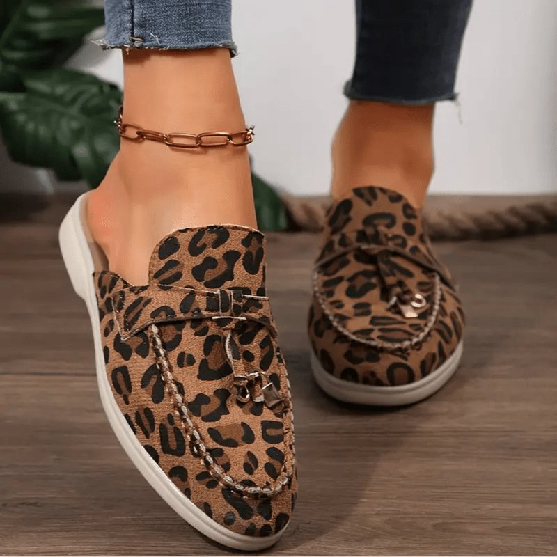 Nc Shoes Outdoor Wild Style Leopard Loafers with Soft Sole