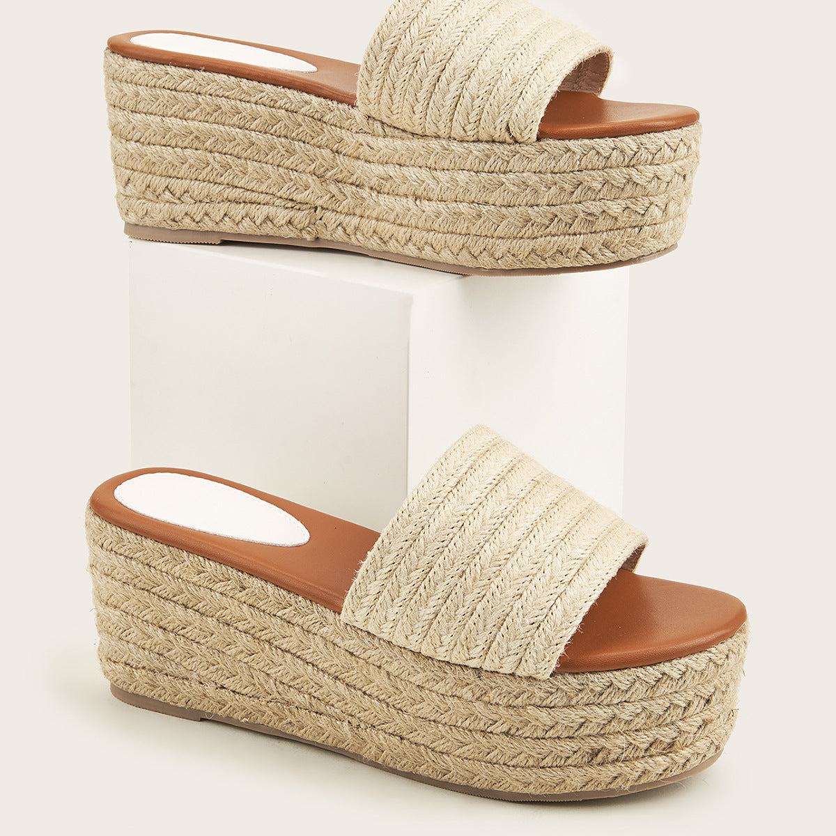 Nc Shoes Stylish Round Toe Summer High-Heel Wedge Sandal