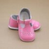 Angel Baby Girls Patent Malibu Pink T-Strap Leather Mary Janes
