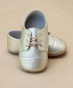 Infant Boys Gold Derby Crib Shoe