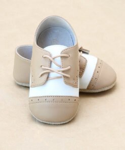Infant Boys Leather Saddle Derby Crib Shoe