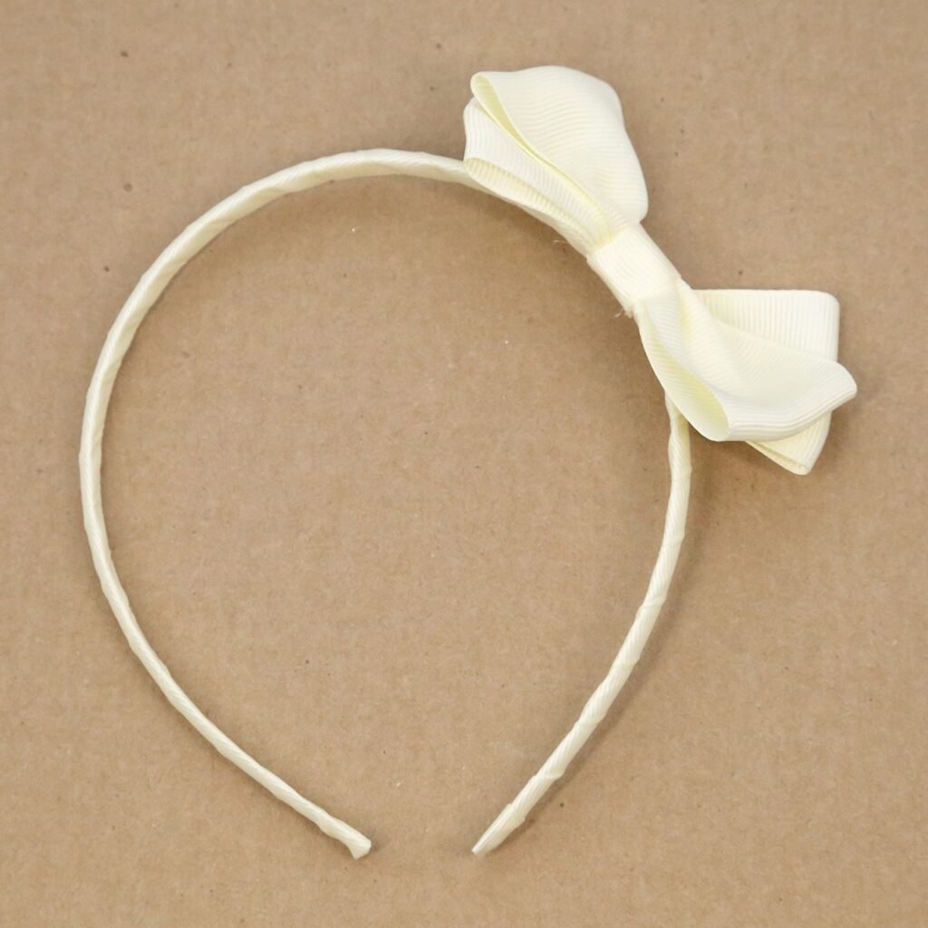 Grosgrain Bow Headband (Buttercream)