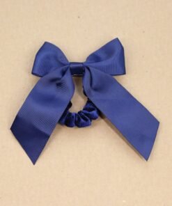 Grosgrain Bow Scrunchie (Navy)