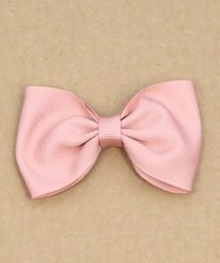 Grosgrain Bow Hair Clip (Rose)